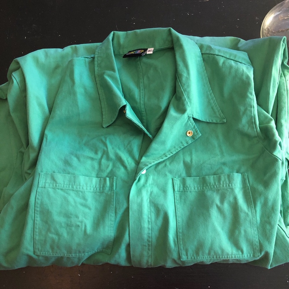 3XL forest green long sleeve jumpsuit